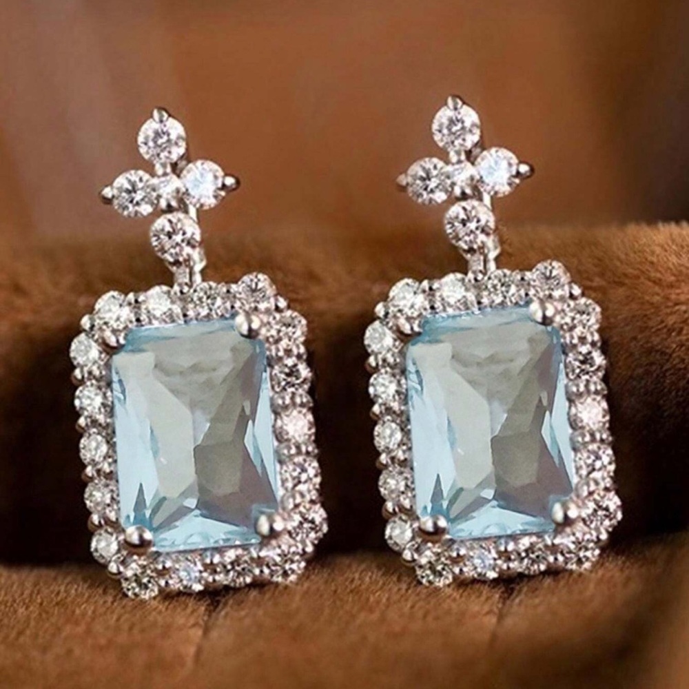 Light Blue Simulated Gemstone, Embedded With Simu… - image 6